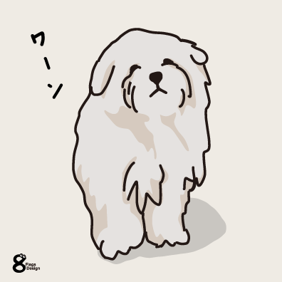 寂しがるムク犬（ホワイト）のキャッチ画像