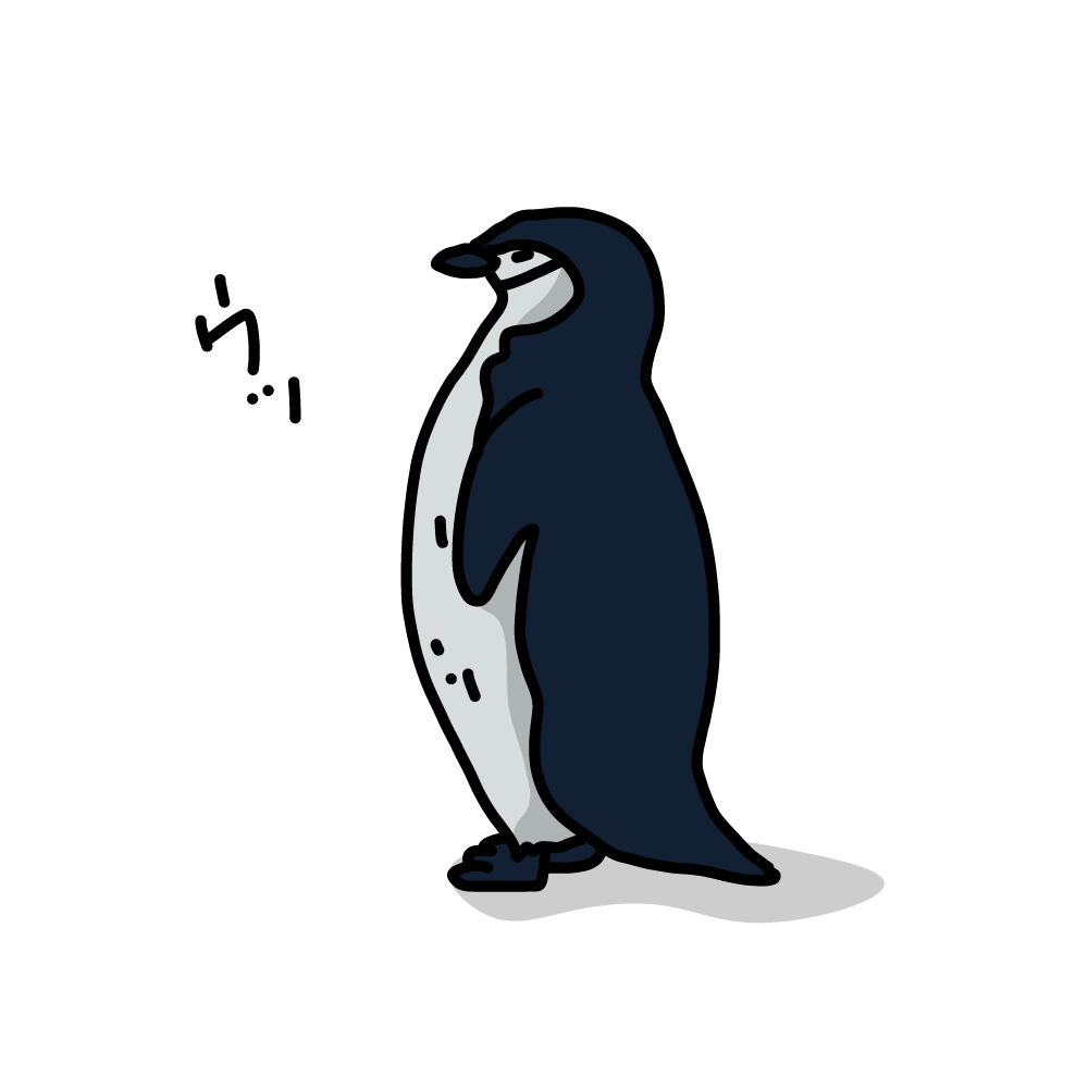無料 商用利用okのベクター素材 絶句するペンギンのイラスト ベクターシェルフ