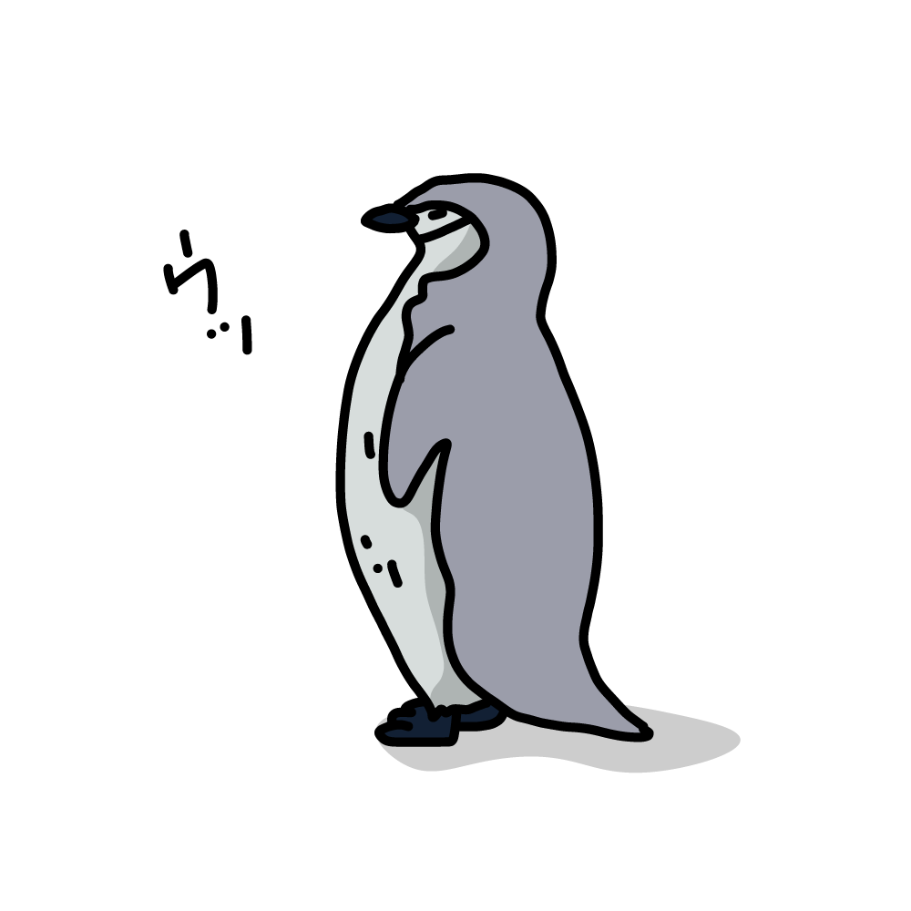 無料 商用利用okのベクター素材 絶句するペンギンのイラスト ベクターシェルフ
