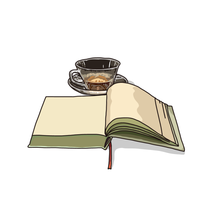 本と紅茶グリーン