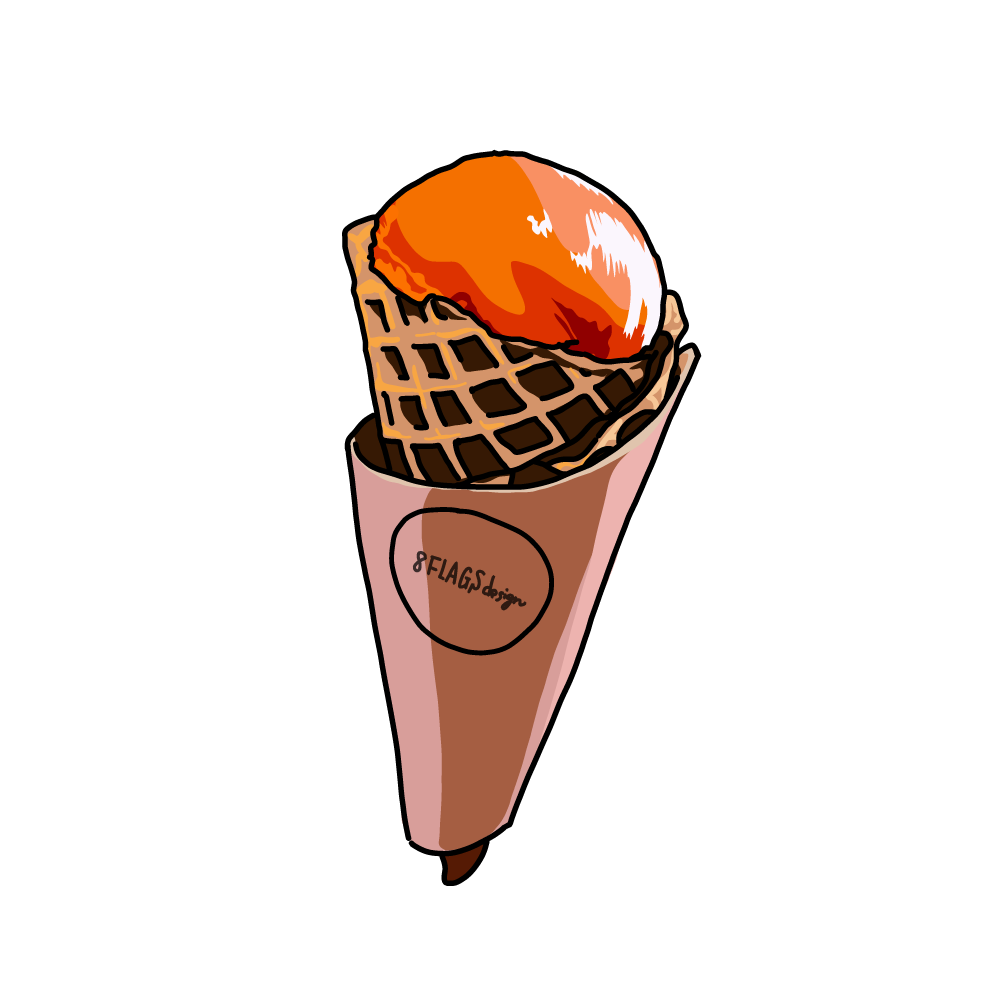 無料 商用利用okのベクター素材 ワッフルアイスクリームコーンのイラスト ベクターシェルフ