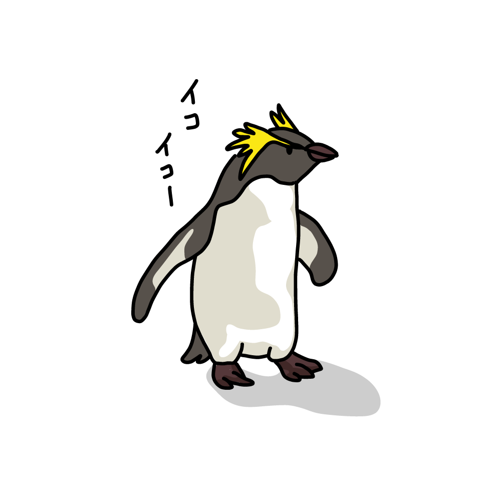 無料 商用利用okのベクター素材 遊びに行くイワトビペンギンのイラスト ベクターシェルフ