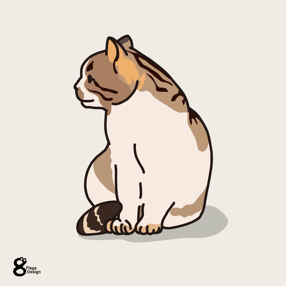 横向きで座るネコのキャッチ画像